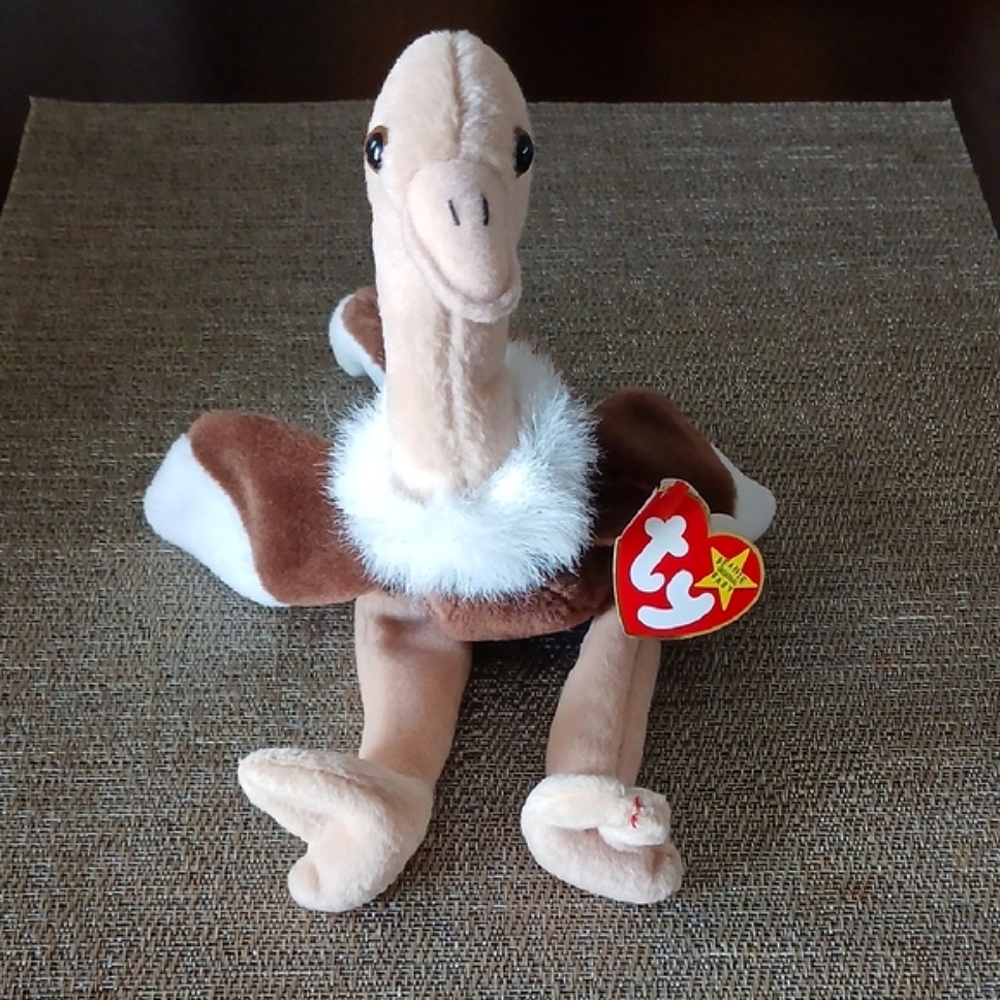 Vintage TY Stretch The Ostrich Beanie Baby